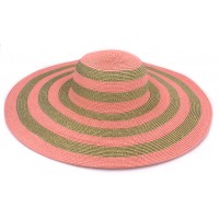 Wide Brim Hat - Straw Hats – 12 PCS Paper Straw Wide Brim Hat - Peach/Gold - HT-ST1170PIGD